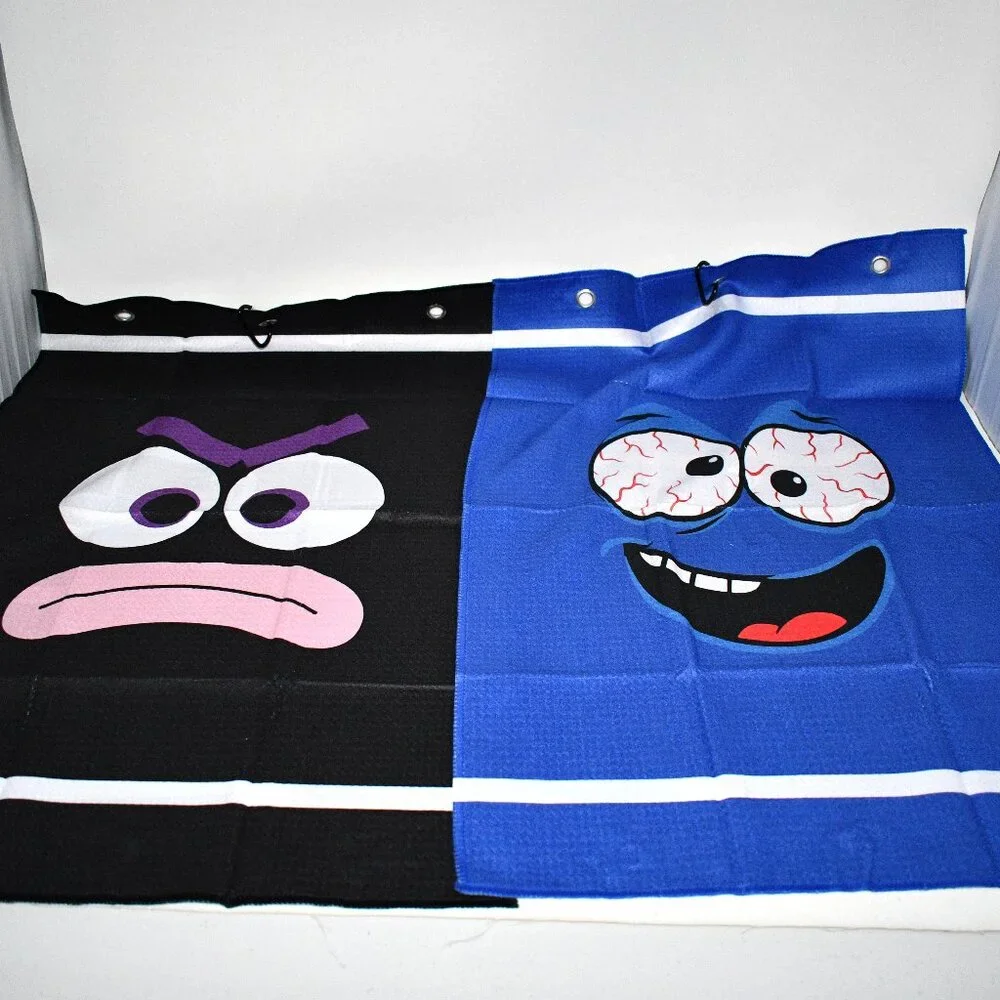 Mindsoft 2PCS Funny Golf Towel Set – Microfiber Waffle Embroidered Towels with C